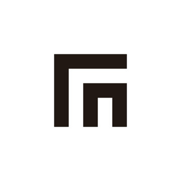 Letter rn building geometric symbol simple logo vector