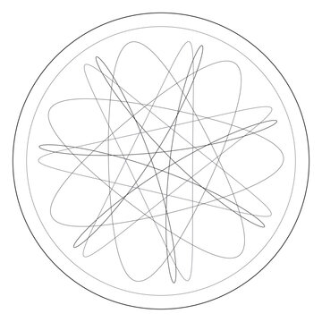Heptafoil spirograph guilloche poster in monochrome