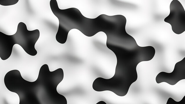 black and white abstract wave pattern motif background. Cowhide wave pattern texture
