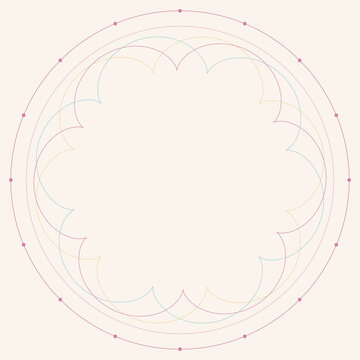 Starburst spirograph guilloche poster in pastel