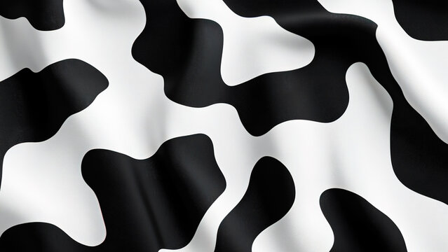 black and white abstract wave pattern motif background. Cowhide wave pattern texture