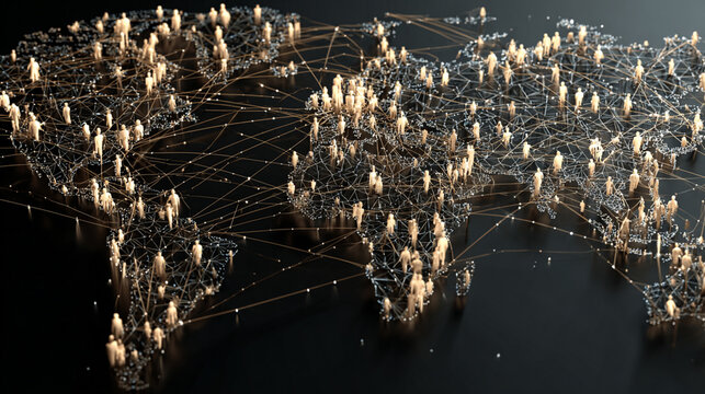 A visual representation of global interconnectedness, showcasing a network of people and connections across the world, symbolizing modern communication and collaboration.
