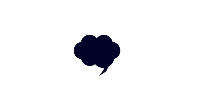 Quotation Mark Silhouette Progressing Across Three Frames On White Background