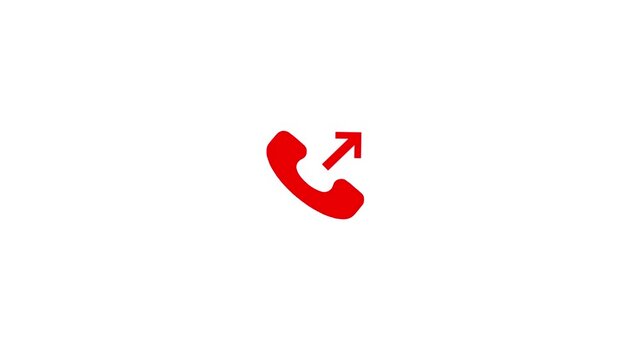 Phone call icon rotating on white background three frame sequence