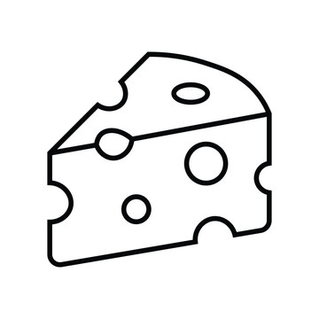 cheese wedge outline vector icon design
