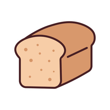 Fresh loaf of sliced bread vector illustration with soft colors icon design