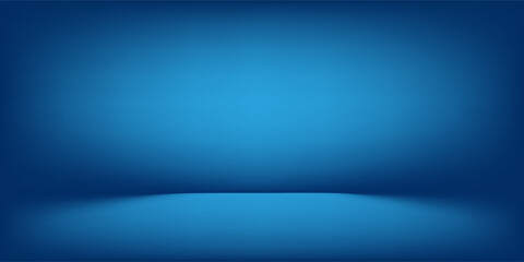 Obraz premium Smooth dark blue studio background with soft gradient.