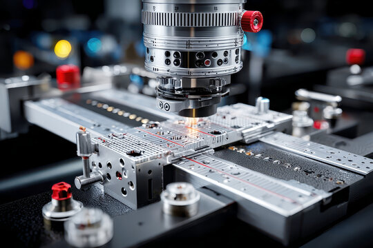 A high-precision instrument performs meticulous material analysis, showcasing industrial technology and mechanical engineering at its finest
