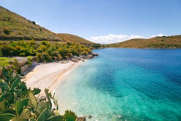 Fototapeten Mediterranes Europa Porto Palermo Beach with Turquoise Waters on the Albanian Riviera, Himare, Albania  © serkat Photography
