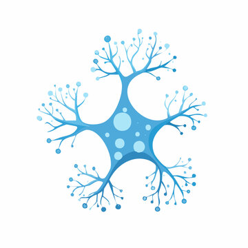 Stylized Blue Neuron Illustration