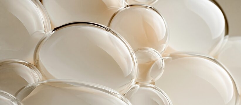 Transparent bubbles close-up abstract background
