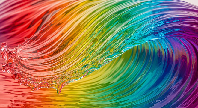 Vibrant colorful abstract wave with dynamic motion and fluid texture effects
