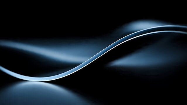 Close Up of Flexible Curved OLED Panel on Sleek Black Background with Modern Display Technology