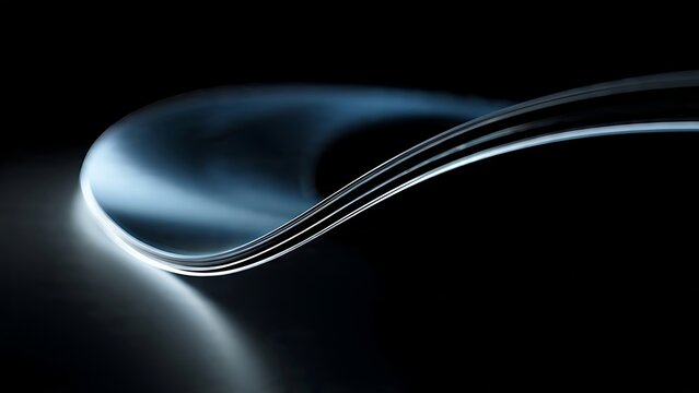 Close Up of Flexible Curved OLED Panel on Sleek Black Background with Modern Display Technology