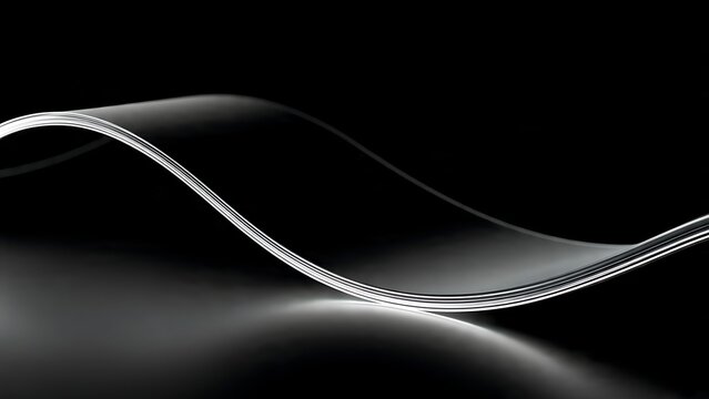 Close Up of Flexible Curved OLED Panel on Sleek Black Background with Modern Display Technology