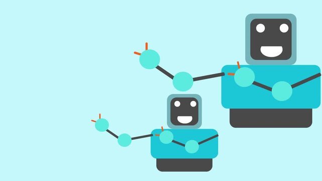 Blue and Gray Robot Character Animation Loop