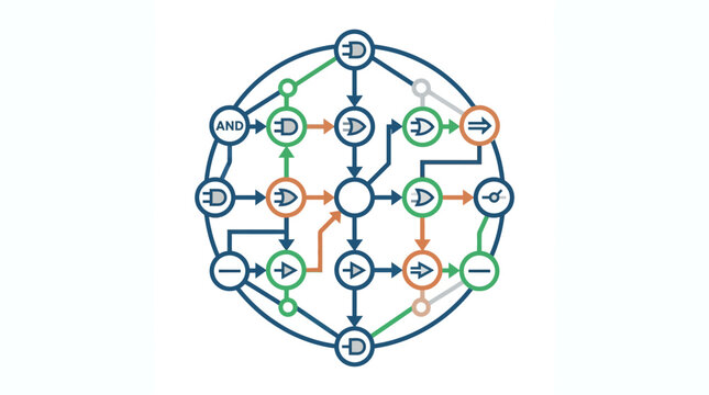 Digital Logic Circuit Diagram, AND Gates, Flowchart