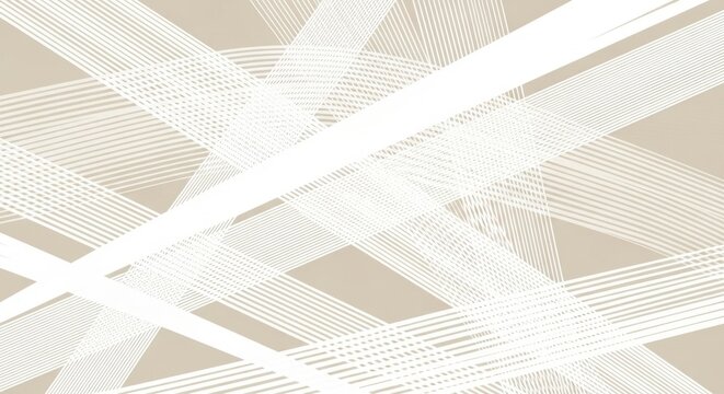 Abstract Minimalist Background with Intersecting White Lines on Beige