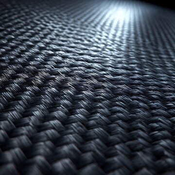 Abstract Computer Hardware Background with Dark Carbon-Carbon Composite Plate and Woven Pattern
