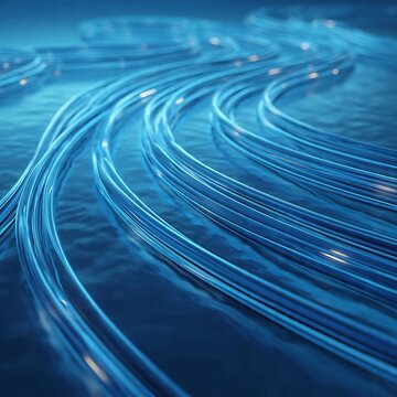 Underwater Data Cable Network Abstract Blue Economy Technology Background