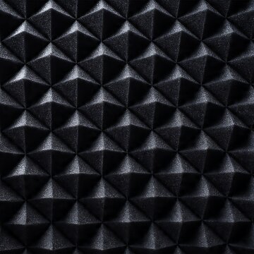 Soundproof Recording Booth Wall with Acoustic Foam Pyramid Pattern Background
