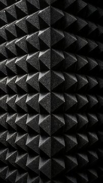 Soundproof Recording Booth Wall with Acoustic Foam Pyramid Pattern Background