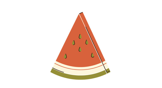 Minimal Watermelon Slice Vector Illustration