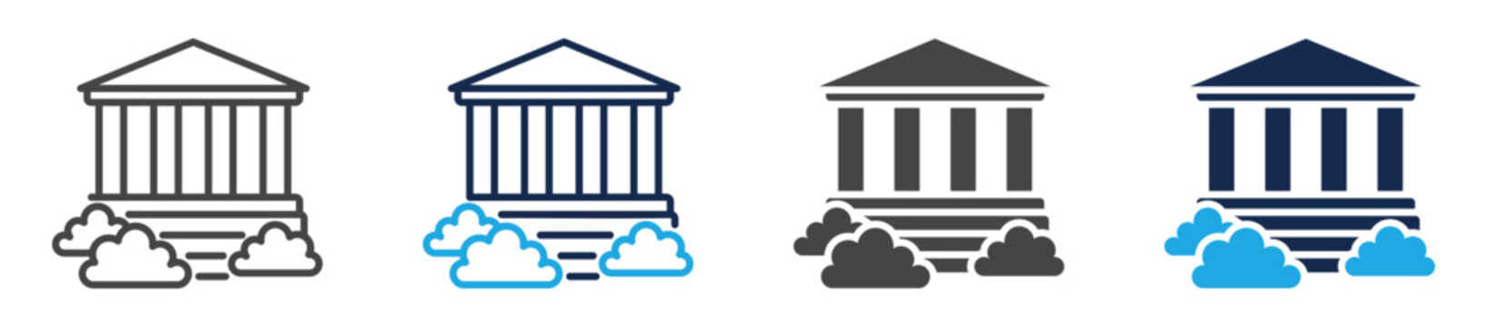 mount olympus icon set multiple concept