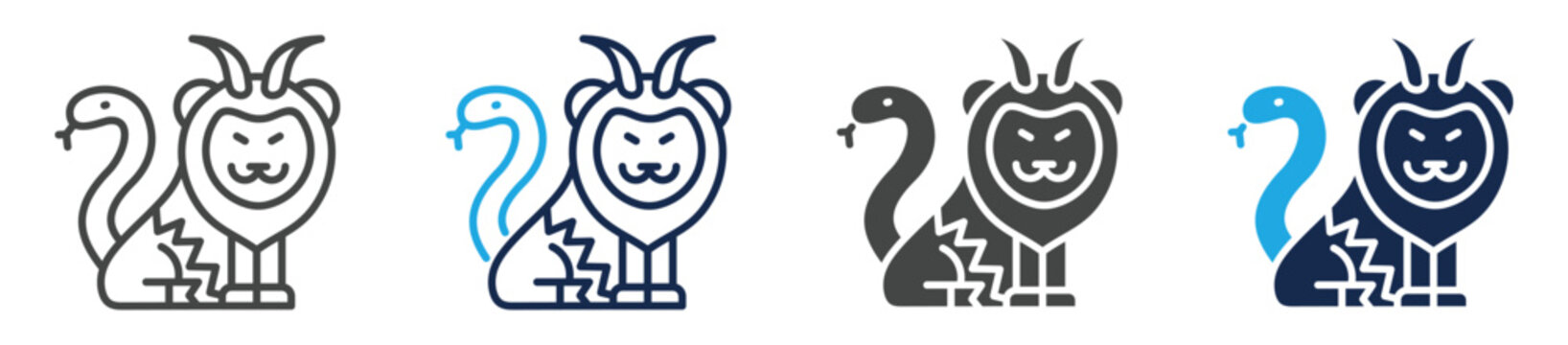 chimera icon set multiple concept
