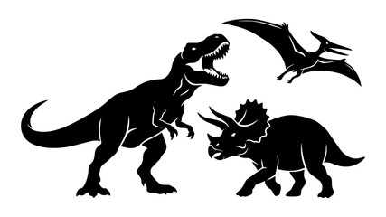 Dinosaur Silhouette Set Vector Graphic for Logo and Branding © Stock Master 