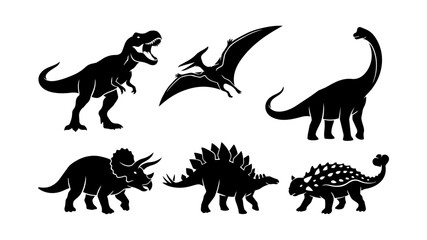 Dinosaur Silhouette Set Vector Graphic for Logo and Branding © Stock Master 