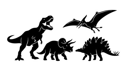Dinosaur Silhouette Set Vector Illustration for Logo Branding © Stock Master 
