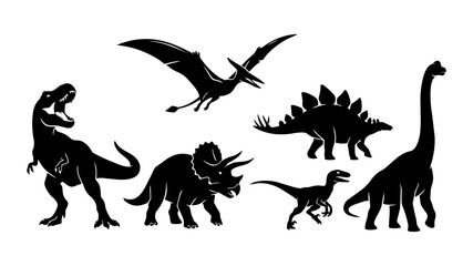 Dinosaur Silhouettes Set for Logo Branding and Graphic Design © Stock Master 