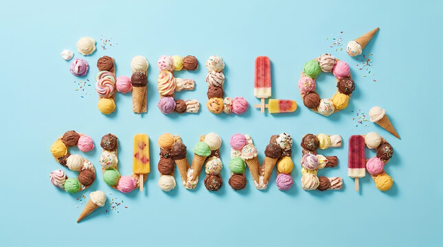 Hello Summer, verano, helados, calor, 