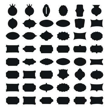Vintage Ornate Label Silhouette Vector Element Shape Set