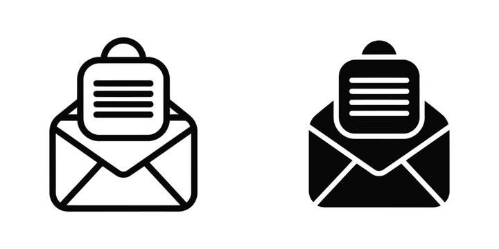 Empty Mailbox Vector Illustration Line Art Communication Symbols Set