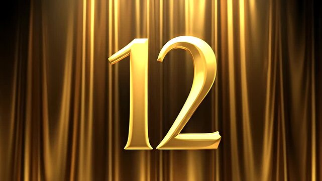Golden Number Twelve On Stage.