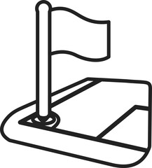 Minimalist soccer corner flag line icon for sports field © zee