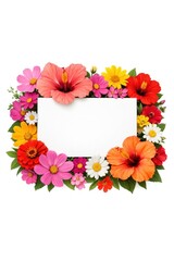 Fototapeta premium Vibrant floral frame design.