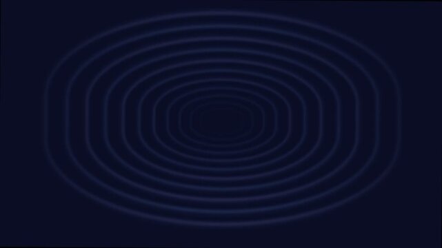 Abstract dark blue concentric oval pattern creates a vanishing geometric tunnel for contemporary creative digital backdrops.
