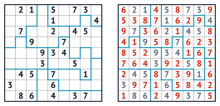 Sudoku puzzle grid with solved and unsolved sections in clean design  