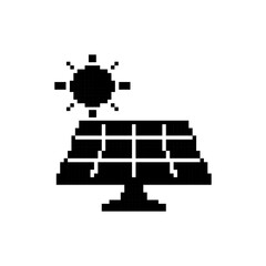 Fototapeta premium Pixel art solar panel icon
