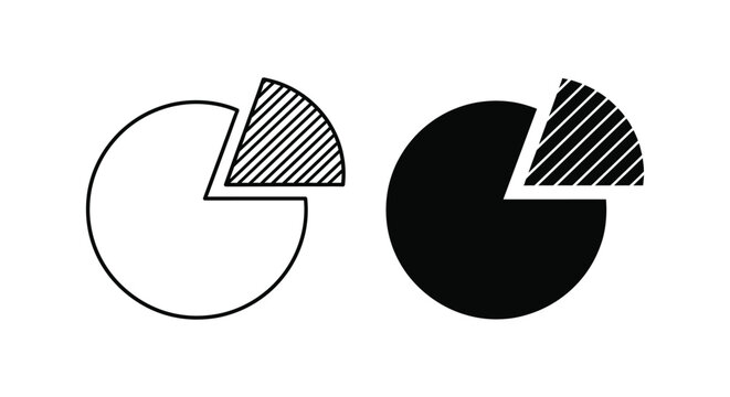 Black and white pie charts showing data comparison
