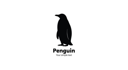 Silhouette of a penguin standing on white background © MOHAMMAD ALI