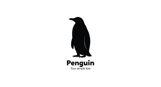 Silhouette of a penguin standing on white background