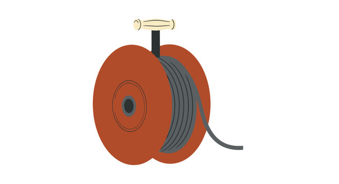 Electric Cable Reel Vector Illustration
