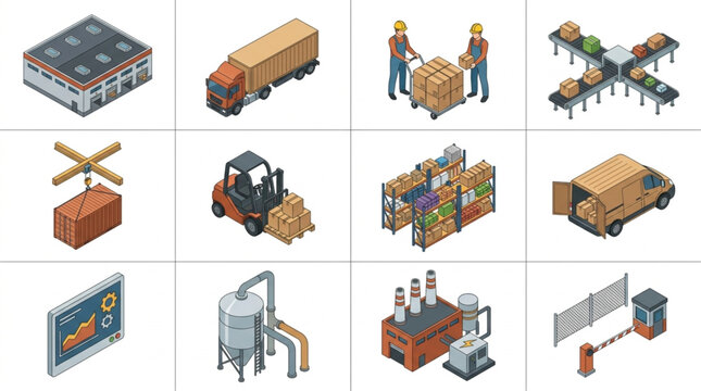 Industrial Manufacturing Equipment Setup.