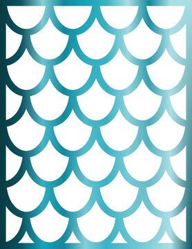 Blue Gradient Mermaid Scale Seamless Pattern Background PNG