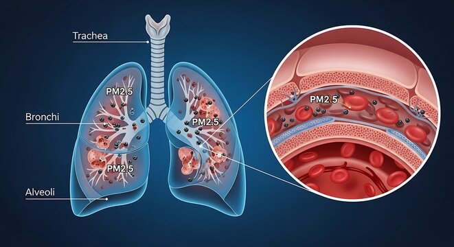 Human Lung Anatomy and Healthy Bronchi.