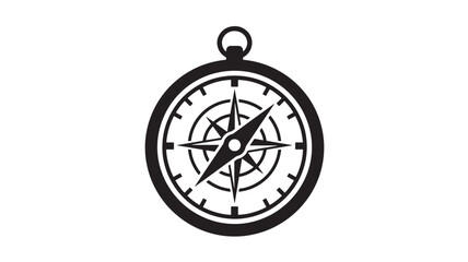 Compass with Directional Arrows and a Ring at the Top Featuring Navigation, Travel, Adventure with Exploration and Map Elements for Orientation © Diego